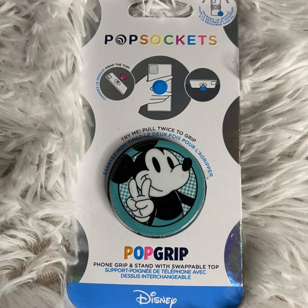 PopSockets PopGrip Phone Grip & Stand -  Disney Peace Out Mickey Retro